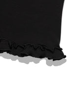 ST フリル コントラスト スリーブレス(BLACK)