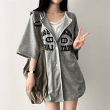 Ganm Boxy fit 半袖ボタンカーディガン