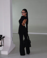Backless body bootcut jumpsuit