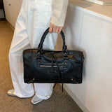 [Unisex] スタッドレザークロスモーターバッグ