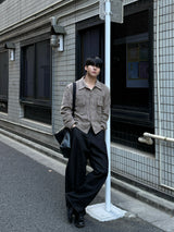 Node raw fabric curve denim pants