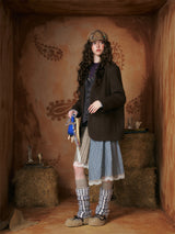 Wool Mix Loop Knit Warmer Socks