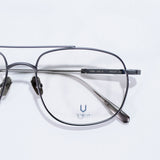 Knouun Square titanium glasses CODE. 102. G Black N Gray