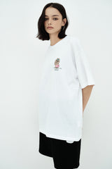 25SS タンニングオパンチュウサギベーシックロゴ半袖Tシャツ ホワイト