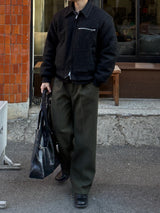 City wool one tuck wide pants