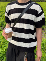 スプリンクルケーブルニットショートスリーブトップ (2 Colors)