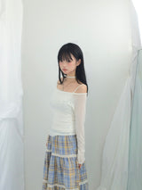 Hazel latte checkered skirt