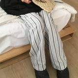 ダイナーバーティカルウエストバンディングリネンロングサマーパンツ 2 カラーズ