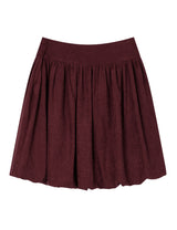 ボタン パンプキン ミディ スカート(BURGUNDY)