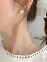 Tweed silver earrings