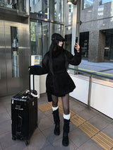 High-neck short strap coat