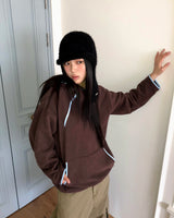 Fonan Two-Tone Diagonal Half-Zip Fleece Hoodie