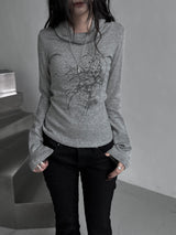 melt drape neck slim T (3color)