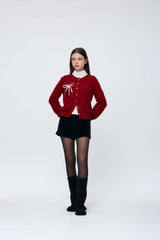 EIRIN WOOL CARDIGAN / RED