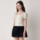 Lace Puff T-shirt (Grey)