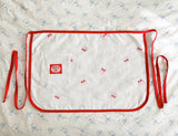 桜刺繍エプロン ダブルレイヤー レッドポイント