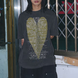 Untitled Heart Logo Pigment Wash Short Sleeve Washed Black