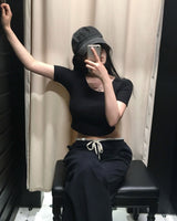 [MADE] Gram, U-neck rib short-sleeved T-shirt