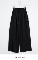 [unisex] チハ サイド スナップ ワイド バンディング スウェット パンツ