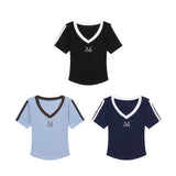バインディングトラックラインハーフスリーブTシャツ (4COLOR)