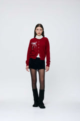 EIRIN WOOL CARDIGAN / RED