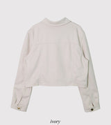 #オータム スエードカラークロップジャケット (4color)