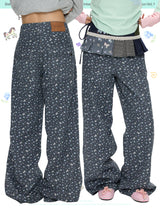 BETWEENAND Women's loose casual pants for autumn, with a floral print that lengthens the legs and helps to slim the figure