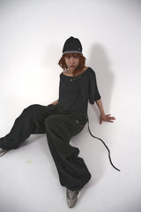 2way string pants_black