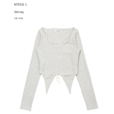 LILY SHIRRING STRING TOP_BLACK