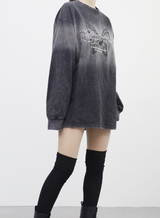 (Unisex) ヘックスバタフライウォッシングロングTシャツ