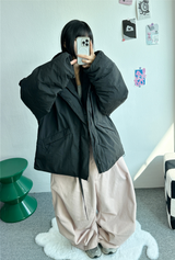+ベルト🩷 オーバーワイドヒップバルーンコットンパンツ🩷🤎🖤 - 3カラー