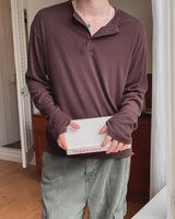 Finrun Fingerhole Henley Neck Long Sleeve