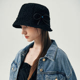 Pearl Crinkle Bucket Hat (Black)