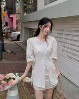 Shine Blouse & Mini Skirt Set