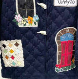 Kitsch look Embroidered Patch Quilted Duffle Coat