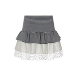 Marine Dot Stripe Tiered Skirt 232742928