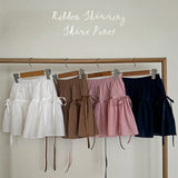 RIBBON SHIRRING SKIRT PANTS