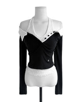 Bonna & lace tone layerd SET ( VT+TOP )