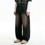 Basic washing denim pants (dark black)