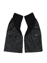 patch leather leg warmers