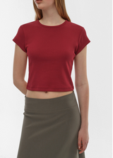 [B-BASIC] Cool Standard Round Crop Short Sleeve T-shirt (2SIZE)