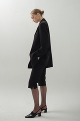 Glossy Wide Jacket_Black