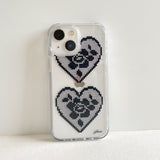 black heart lace jellhard phone case