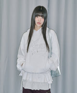 エンジェルレイヤードスカートフードTシャツ - オフホワイト