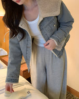 パディビッグカラーデニムジャケット