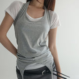 [Berio] Halter Neck Layered String Sleeveless Top - 4 Colors