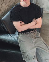 レイデン リブド カットアウト ショート スリーブ Tシャツ