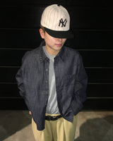 Non-fade Denim Cropped Shirt