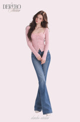 Ria lace layered cardigan long-sleeve  top