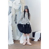 French Vintage Openwork Collar Knit Cardigan